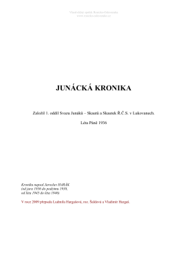 Junácká kronika 1936-1946 - Vlastivědný spolek Rosicko