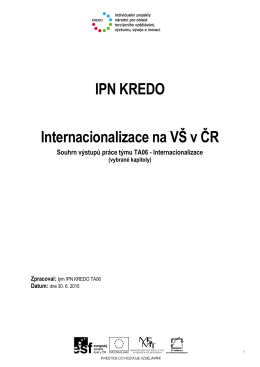 Internacionalizace na VŠ v ČR / tým IPN KREDO