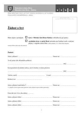 A01.1 - Žádost o byt (žadatel), formát PDF - Brno