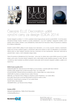 Časopis ELLE Decoration udělil výroční ceny za design EDIDA 2014