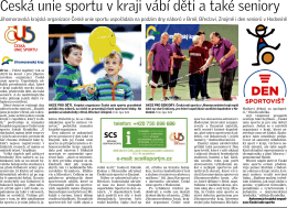 Česká unie sportu v kraji vábí děti a také seniory