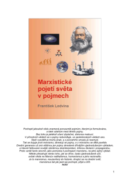 Marxistické pojetí světa - Marxistická filozofie, František Ledvina