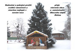 Radostné a pokojné prožití přeje svátků vánočních a starosta obce