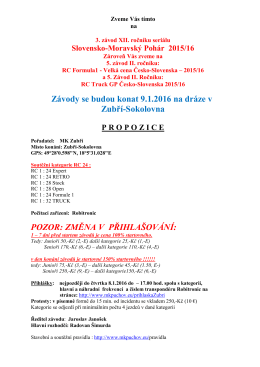 Závody se budou konat 9.1.2016 na dráze v Zubří