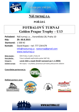Propozice Golden Prague Trophy – U13