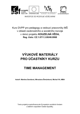 Výukové materiály - Time management