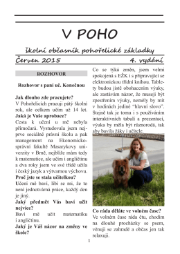 Školní časopis V Poho – 4. vydání