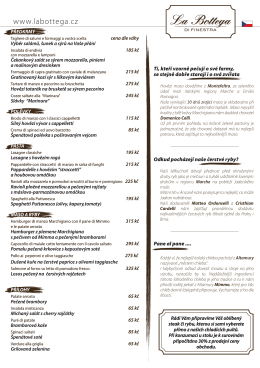 nové menu - La Bottega di Finestra