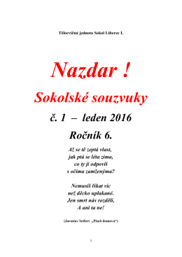 Souzvuky – leden 16 - TJ Sokol Český Brod