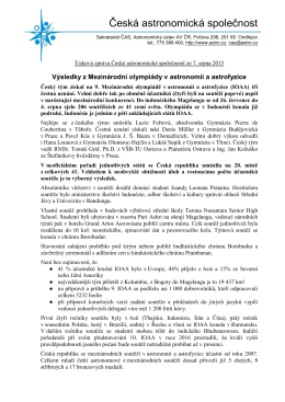 Zpráva v pdf ke stažení a pro tisk - Astronomická olympiáda