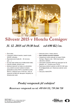Silvestr 2015 v Hotelu Černigov