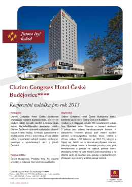 Clarion Congress Hotel České Budějovice**** Konferenční nabídka