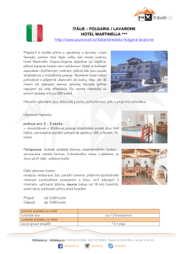 ITÁLIE – FOLGARIA / LAVARONE HOTEL MARTINELLA *** http