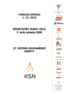 SPORTOVEC ROKU 2015 I. kolo ankety KSN