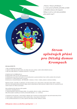 Vánoční přání Dětského domova Krompach 2015