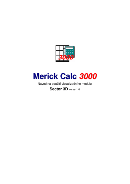 Merick Calc 3000-Sector 3D-Uživatelská pøíruèka CZ