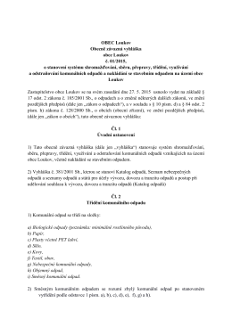 Obecně závazná vyhláška obce Loukov č. 01/2015, o stanovení