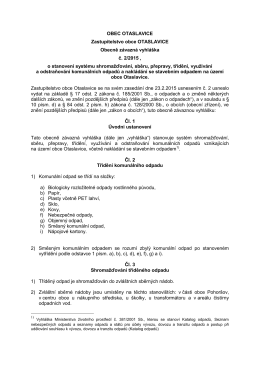 Obecně závazná vyhláška č. 2/2015 o stanovení