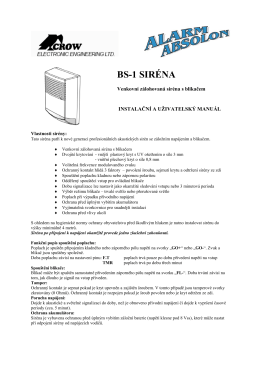 BS-1 SIRÉNA - Alarm Absolon, spol. s .ro