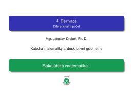 Bakalářská matematika I - Katedra matematiky a deskriptivní