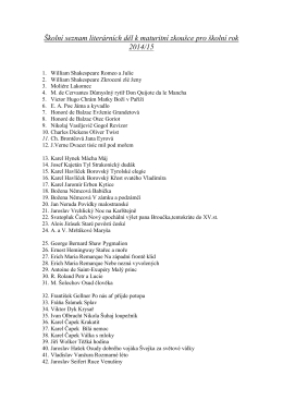 Seznam literatury k maturitní zkoušce 2014/2015