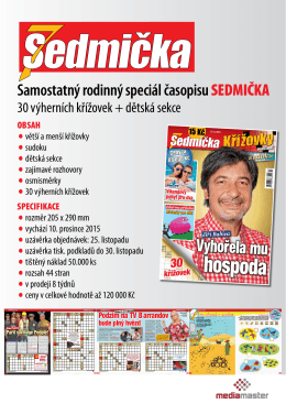 10. 12. 2015 speciál časopisu sedmička - křížovky