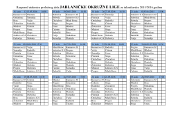Raspored utakmica - Fudbalski savez Jablaničkog okruga