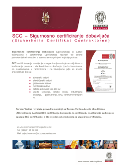 SCC – Sigurnosno certificiranje dobavljača