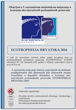 Ecotrophelia Hrvatska 2016 1. obavijest