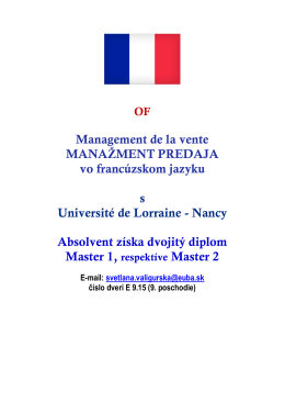 Management de la vente vo francúzskom jazyku