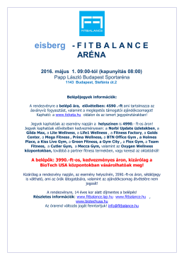 eisberg – FitBalance Aréna Belépőjegyek
