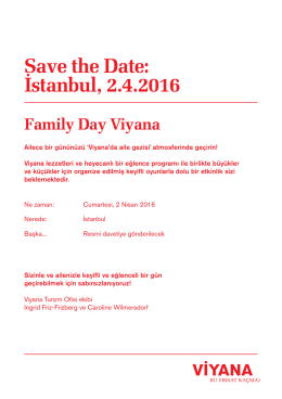 Save the Date: İstanbul, 2.4.2016 Family Day Viyana