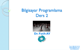 Ders 2 - Yrd.Doç.Dr.Fatih AY