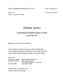 Poslední vydaná zpráva - Český hydrometeorologický ústav