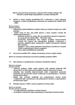 Návrh usnesení Svazu průmyslu a dopravy ČR k bodům jednání