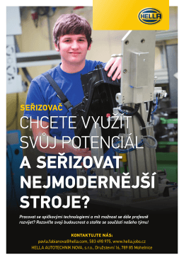 Hledáme seřizovače - firma Hella Autotechnik Nova s.r.o