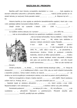 Pracovní list Bazilika sv. Prokopa