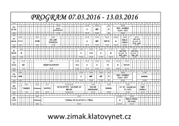 PROGRAM 07.03.2016 - 13.03.2016 www.zimak.klatovynet.cz