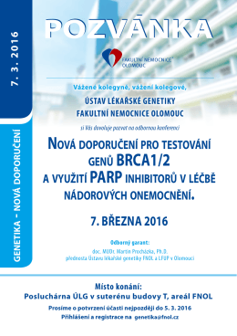 pozvánka - Fakultní nemocnice Olomouc