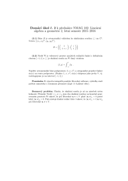 Domácí úkol č. 2 k přednášce NMAG 102: Lineární algebra a