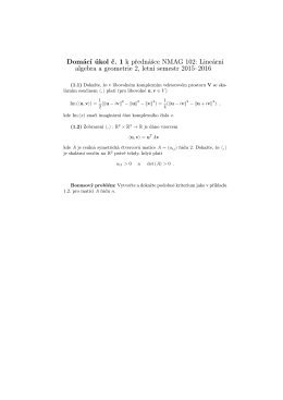 Domácí úkol č. 1 k přednášce NMAG 102: Lineární algebra a