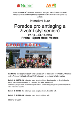 Pardce pro antiaging a životní styl seni... Praha- Sport Hotel