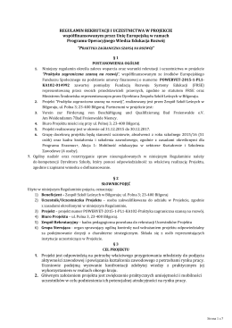 Regulamin - Zespół Szkół Leśnych w Biłgoraju