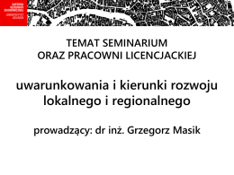 Prof. Iwona Sagan Dr inż. Grzegorz Masik