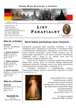 nowy List Parafialny - Polska Misja Katolicka