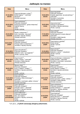 Jadłospis na luty - ZSO nr 4 w Lublinie