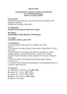 Regulamin - Kępiński Ośrodek Sportu i Rekreacji