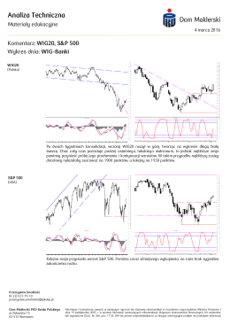 Analiza Techniczna WIG 20, S&P 500. Wykres dnia: WIG Banki