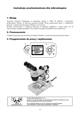 Instrukc a uruchomieniowa dla mikroskopów