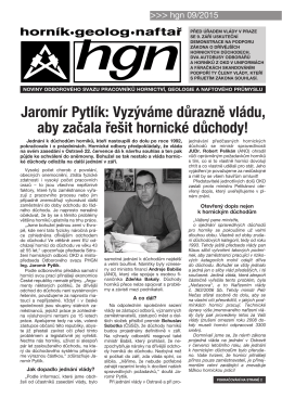 Jaromír Pytlík: Vyzýváme důrazně vládu, aby začala řešit hornické